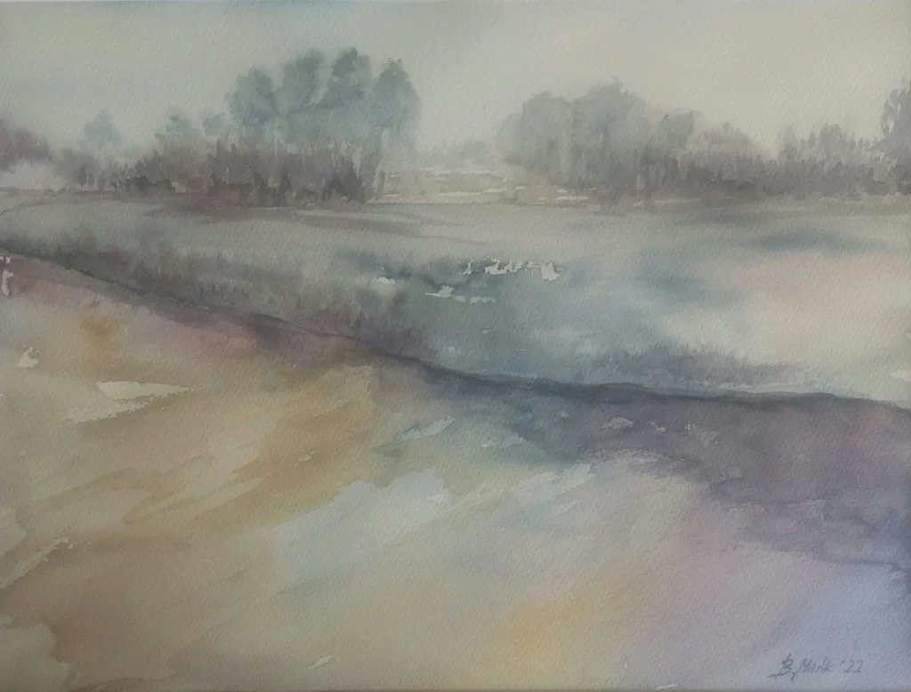 akwarela Nostalgiczny pejzaż, 2022 Bożena Mańk