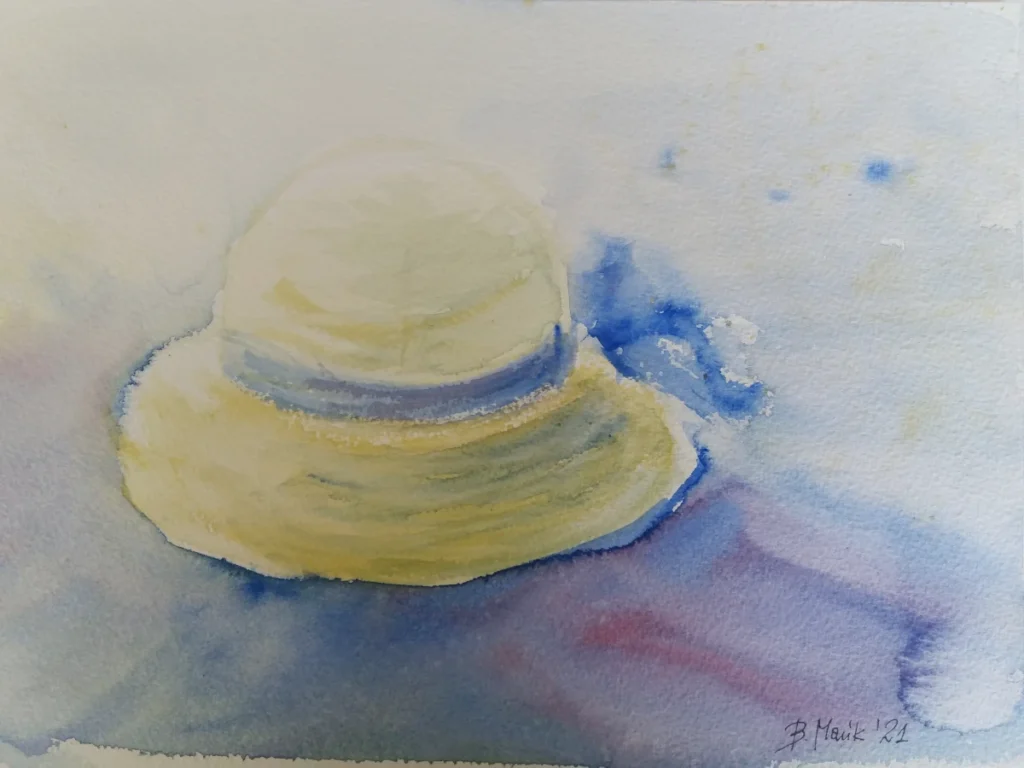 akwarela Słomkowy kapelusz, 2021 Bożena Mańk