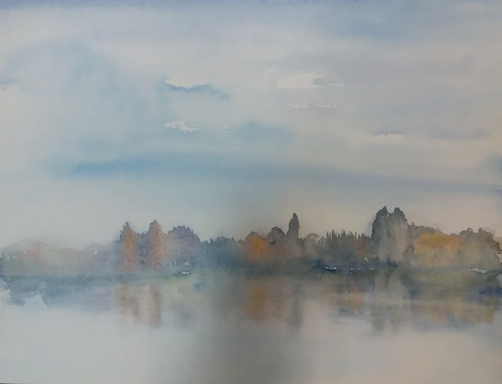 akwarela Zwierciadło Wisły, 2021 Bożena Mańk