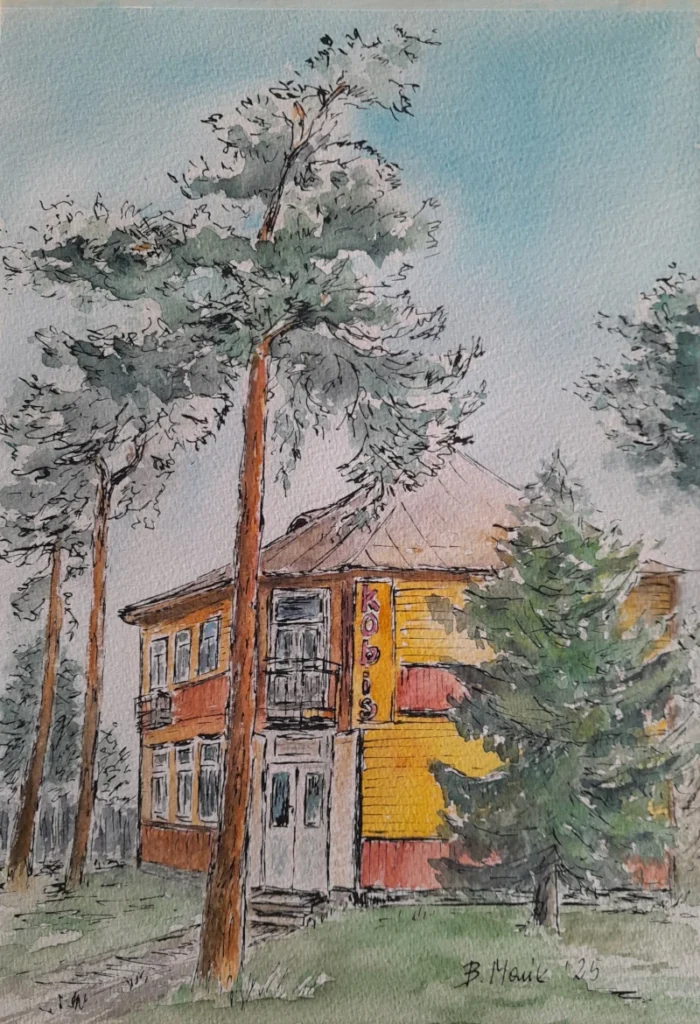 Batorego 18 (drukarnia), 2025, tusz i akwarela